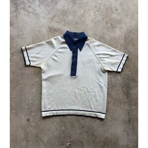 Vintage 1960s/70s Donegal Coleseta Collared Knit Polo Shirt Size Medium